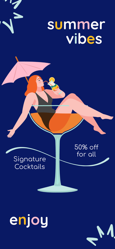 Summer Vibe with Discount on Light Cocktails Snapchat Geofilter Modelo de Design