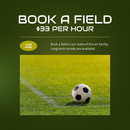 Platilla de diseño Soccer Field Rent Offer Instagram