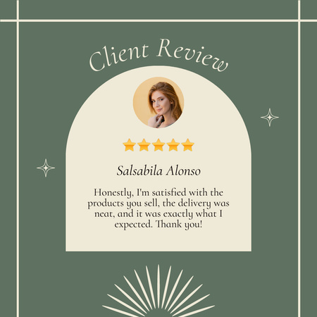 Client Review with a Beautiful Woman Instagram Design Template