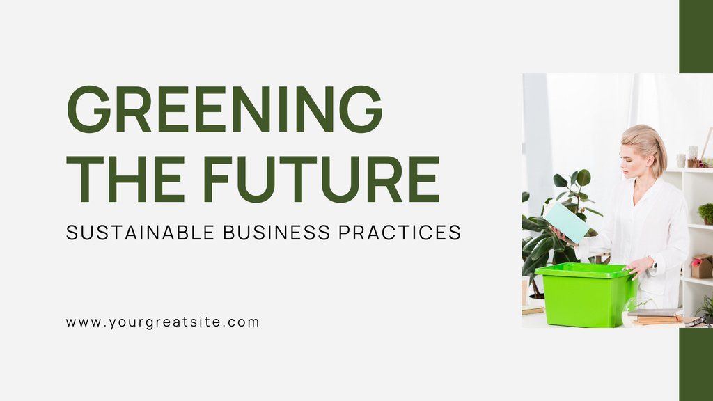 Sustainable Green Business Practices and Statistics Presentation Wide Tasarım Şablonu
