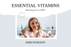Strengthening Vitamins In Blister Offer With Slogan