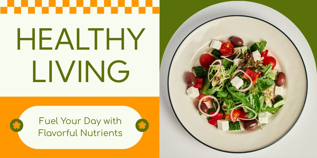 Plantilla de diseño de Offer of Healthy Food at Fast Casual Restaurant with Salad Twitter 