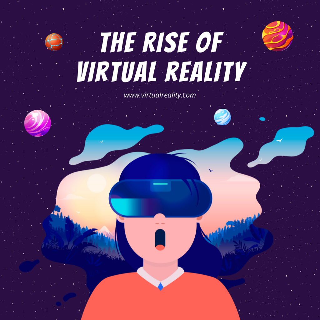 Rise Of VR With Colorful Landscapes Instagramデザインテンプレート