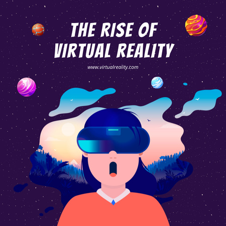 Plantilla de diseño de El auge de la realidad virtual Instagram 
