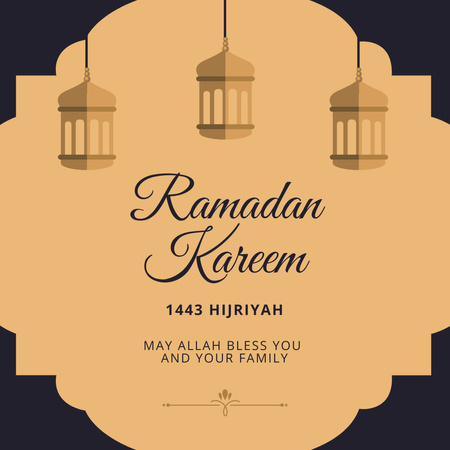 Ramadan Greeting with Lanterns Instagram Design Template