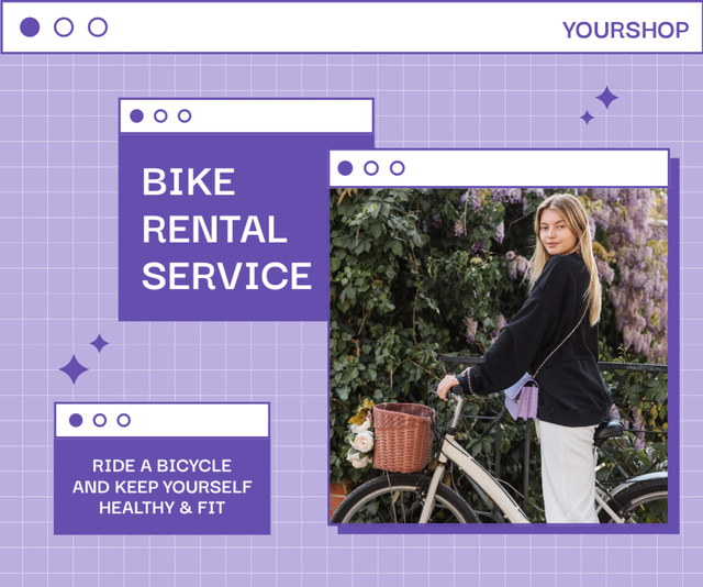 Bike Leasing for Health and Fit Medium Rectangle Design Template