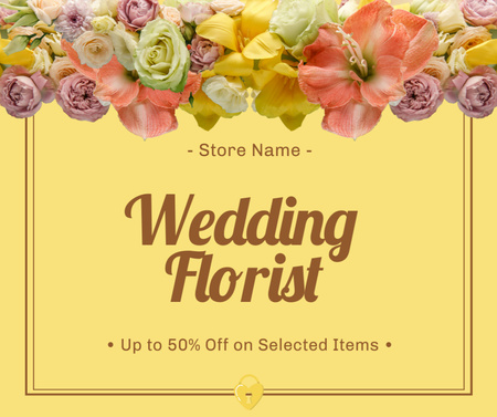 Platilla de diseño Wedding Florist Service Announcement with Beautiful Flowers Facebook