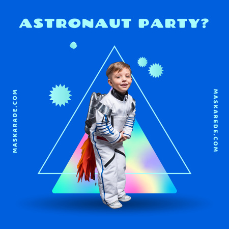 Astronaut Party for Kids Instagram Design Template