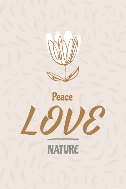 Eco Concept about Love for Nature Postcard 4x6in Vertical Design Template