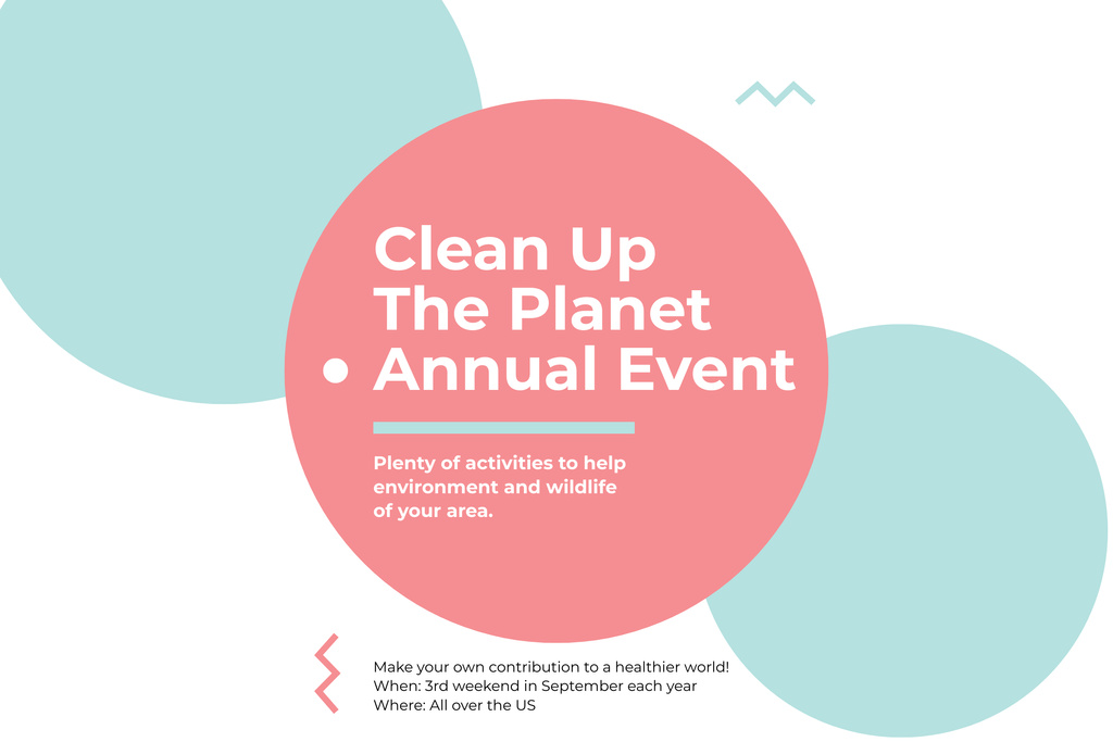 Ecology and Planet Saving Event Poster 24x36in Horizontal Design Template