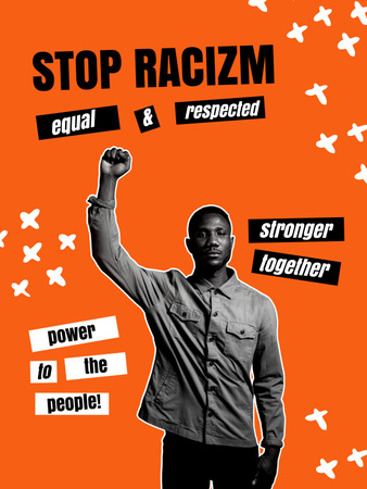 Protest against Racism Poster 36x48in Design Template