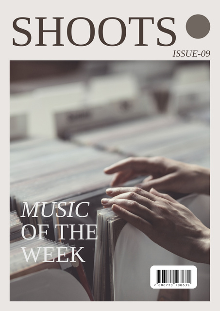 Vintage Music Of The Week With Records Library Poster A3 Design Template