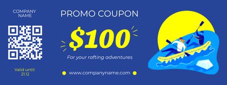 Kayaking And Rafting Gear Promo Voucher Coupon Design Template