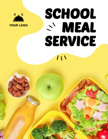 School Food Ad Flyer 8.5x11in Design Template