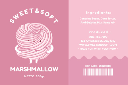 Platilla de diseño Sweet and Soft Marshmallow Label