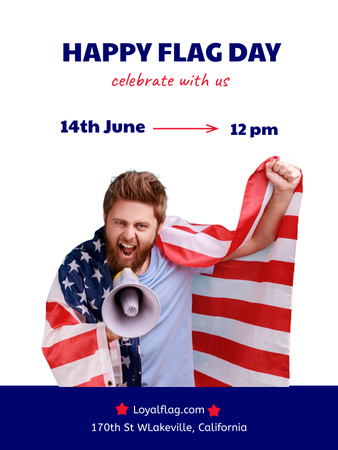 Flag Day Celebration Announcement Poster US Modelo de Design