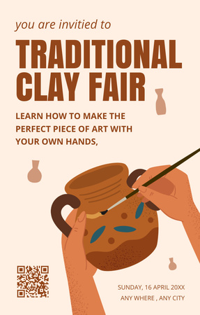 Traditional Clay Fair With Painting Invitation 4.6x7.2inデザインテンプレート