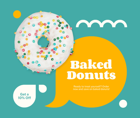 Designvorlage Angebot an gebackenen Donuts im Shop für Facebook