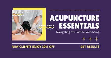 Discount For New Clients On Acupuncture Procedure Facebook AD Design Template