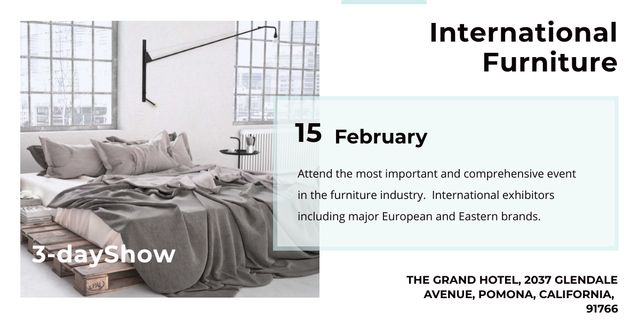 Announcement of International furniture event Image Design Template