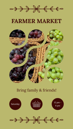 Farmer Market With Grapes Announcement Instagram Video Story Design Template