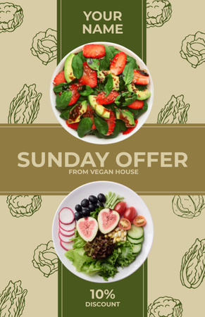 Designvorlage Sonntagsangebot mit leckeren Salaten für Recipe Card