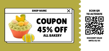 Easter Discount on All Pastries Coupon Din Large Design Template
