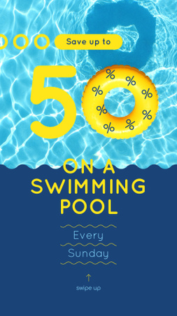 Designvorlage schwimmring im schwimmbad für Instagram Story