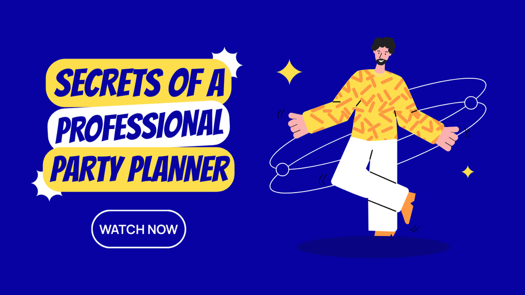 Modèle de visuel Secrets of Professional Party Planning - Youtube Thumbnail