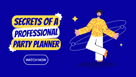 Segredos do planejamento profissional de festas Youtube Thumbnail Modelo de Design