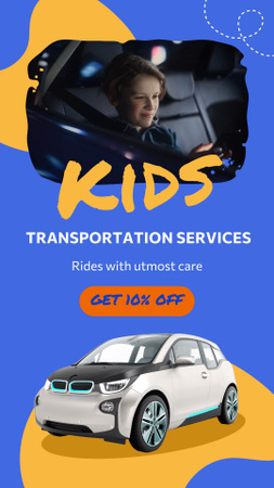 Transportation Services For Kids With Discount Instagram Video Story Design Template