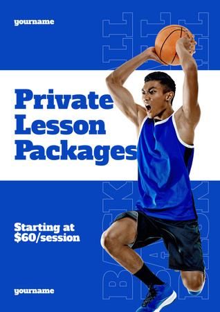 Basketball Private Lessons Ad Poster Design Template