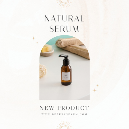 Natural Serum From New Cosmetics Collection Promotion Instagram Πρότυπο σχεδίασης