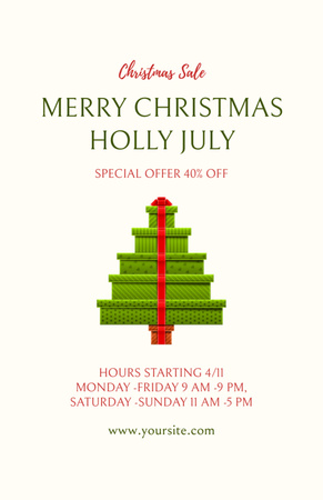  July Christmas Sale Special Offer Flyer 5.5x8.5in Design Template