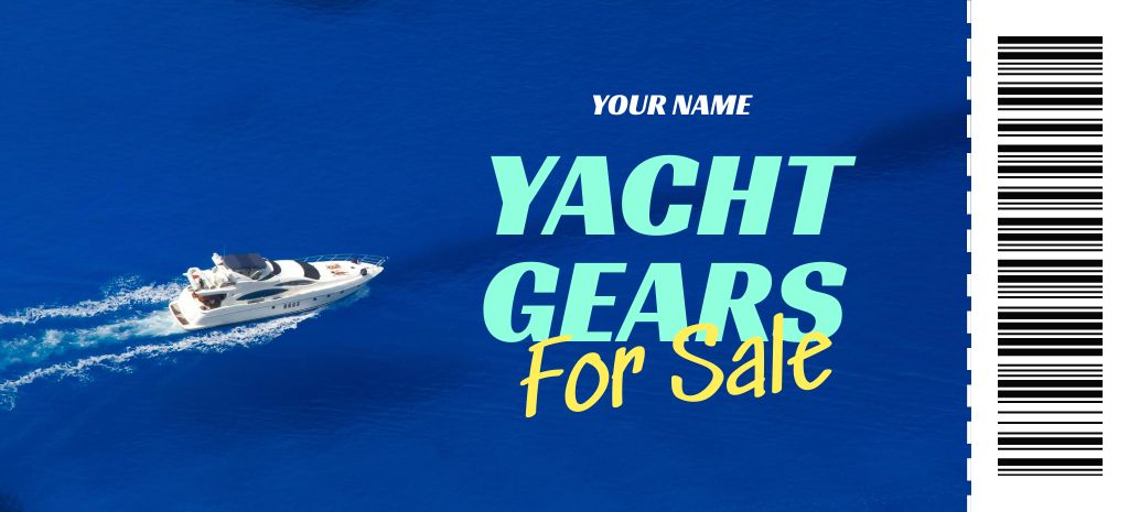 Plantilla de diseño de Yacht Equipment Sale Voucher Coupon 3.75x8.25in 