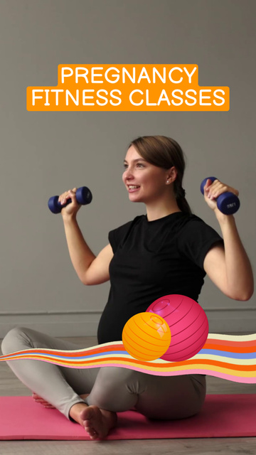 Excellent Pregnancy Fitness Classes Promotion TikTok Video Modelo de Design