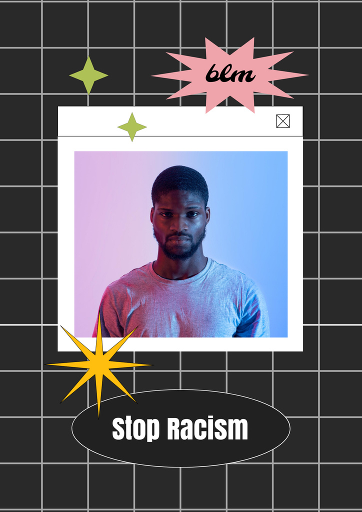 Designvorlage Protest against Racism with African American Man für Poster B2
