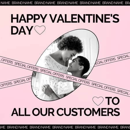 Plantilla de diseño de Oferta especial para todos los clientes en el día de San Valentín Instagram AD 