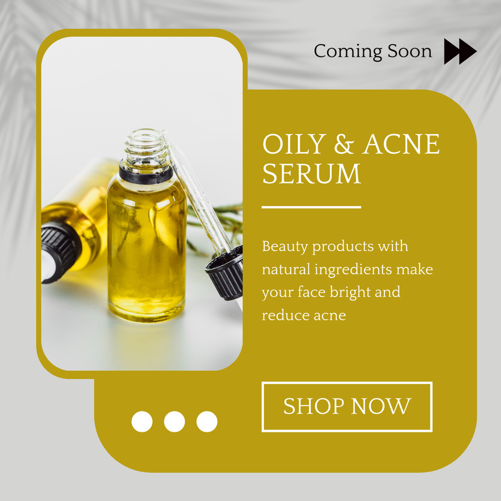 New Skin Care Product with Yellow Oil Instagram Πρότυπο σχεδίασης