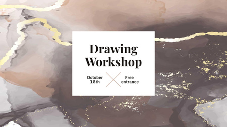 Drawing Workshop Announcement FB event cover Design Template