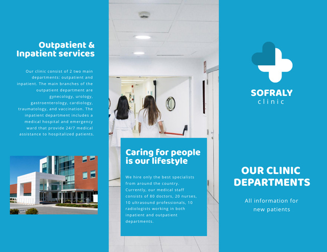 Clinic Services Ad With Detailed Description Brochure 8.5x11in Z-fold Design Template