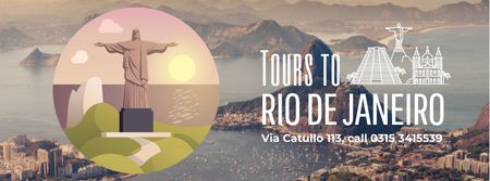 Rio dew Janeiro famous travelling spots Facebook Video cover Design Template