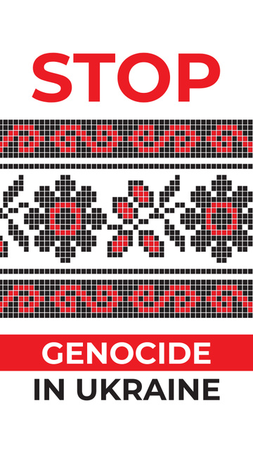 Designvorlage Stop Genocide in Ukraine with Embroidery für Instagram Story