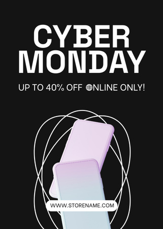 Plantilla de diseño de Online Gadgets Sale on Cyber Monday Flayer 