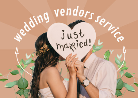 Ontwerpsjabloon van Postcard 5x7in van Wedding Vendors