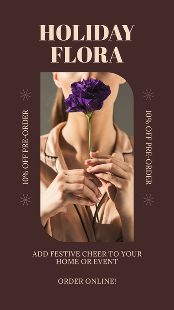 Discount on Pre-Order Festive Floral Decor Instagram Story – шаблон для дизайну