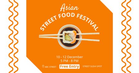 Street Food Festival Announcement with Sushi Facebook AD Design Template