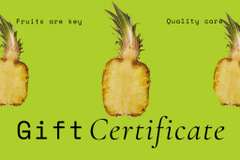fruit shop Gift certificate with pineapples