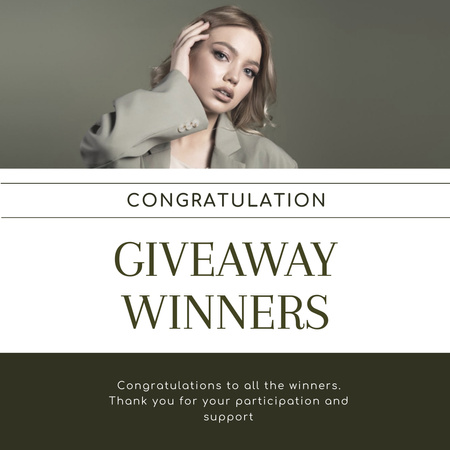 Fashion Giveaway Advertising on Green Instagram Design Template