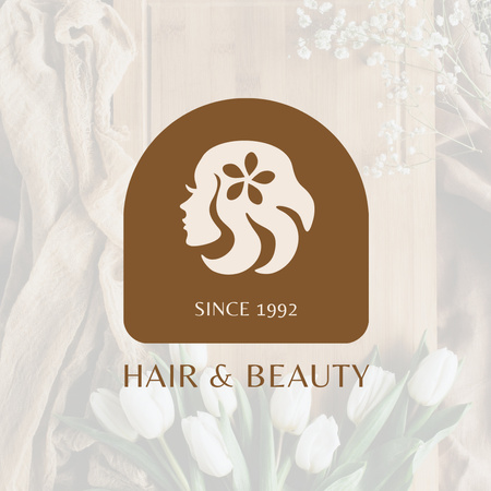 Ontwerpsjabloon van Logo van Embleem van Hair and Beauty Studio